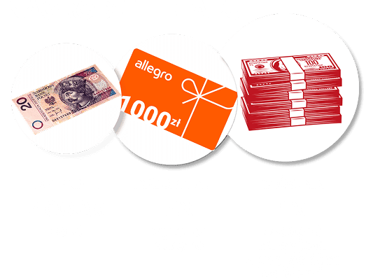 Nagrody III etapu - Dzienne: 4000x 20zł, Tygodnia: 4x voucher allegro, Główna: 1x 15000zł na wyjazd z przyjaciółmi od Warki