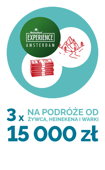 3 x 15000zł na podróże od żywcam Heinekena i Warki